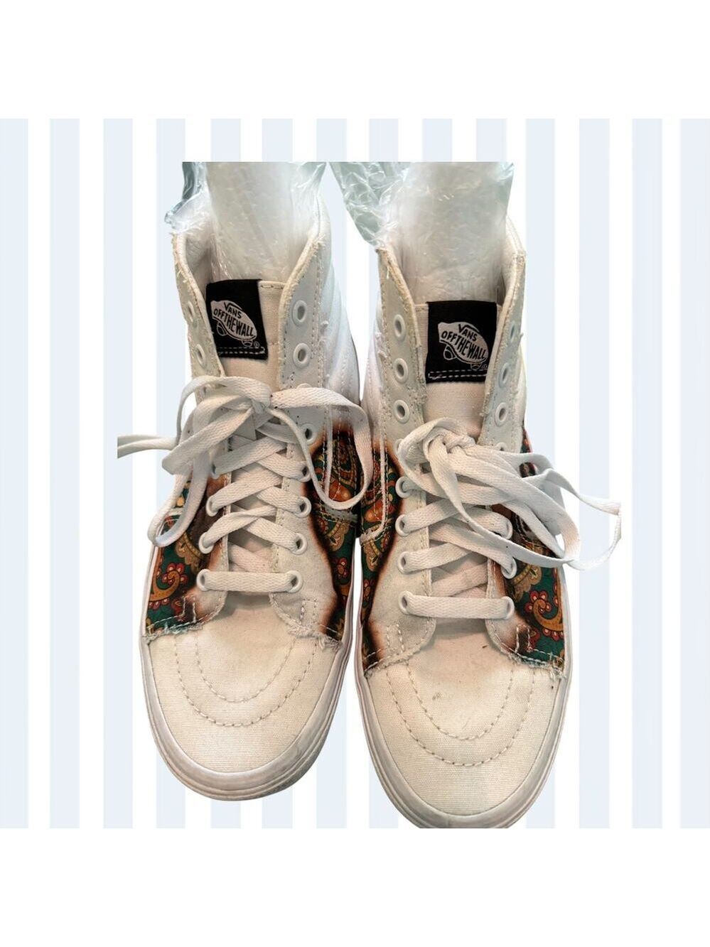 Vans Off The Wall Sk8Hi High Tops Lightning Bolt Sole Multicolor Paisley 9.5W 8M